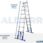 2,80 Meter ALDORR Home - Telescopic folding ladder