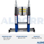 2,80 Meter ALDORR Home - Telescopic folding ladder