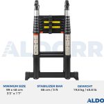 2,50 Meter ALDORR Professional - Telescopic folding ladder