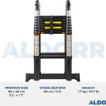 2,20 Meter ALDORR Professional - Telescopic folding ladder