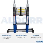 3,10 Meter ALDORR Home - Telescopic folding ladder