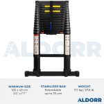 Teleskopstege 4,80 meter med teleskopisk stabiliseringsbalk - ALDORR Professional