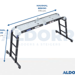 Hopfällbar stege 4 x 3 steg 3,50 meter med plattform - ALDORR Professional