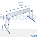 Hopfällbar stege 4 x 3 steg 3,50 meter med plattform - ALDORR Home