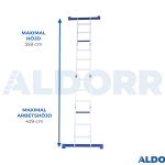 Hopfällbar stege 4 x 3 steg 3,50 meter med plattform - ALDORR Home