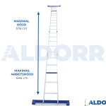 Hopfällbar stege 4 x 5 steg 5,70 meter med plattform - ALDORR Home