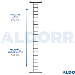 Hopfällbar stege 4 x 5 steg 5,70 meter med plattform - ALDORR Professional