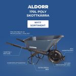 ALDORR Skottkärra - 170 Liter - Poly - 1 Luftdäck