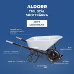 ALDORR Skottkärra - 170 Liter - Stål - 1 Luftdäck