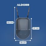 ALDORR Skottkärra - 170 Liter - Poly - 2 Punkteringsfria däck
