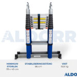 Teleskopisk vikstege 2,50 meter - ALDORR Home
